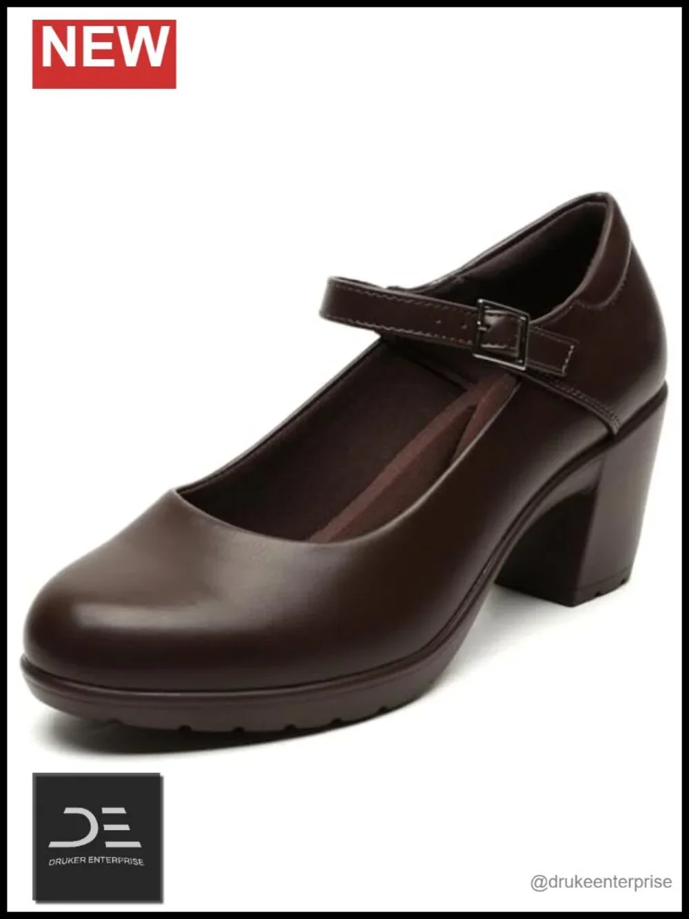 Women's Mary Jane Chunky Block Heels Closed Toe Work Pumps Orthopedic Comfort